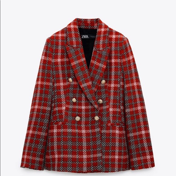 Zara plaid double breasted blazer - Picture 7 of 9